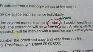 Proofreading with colored markers